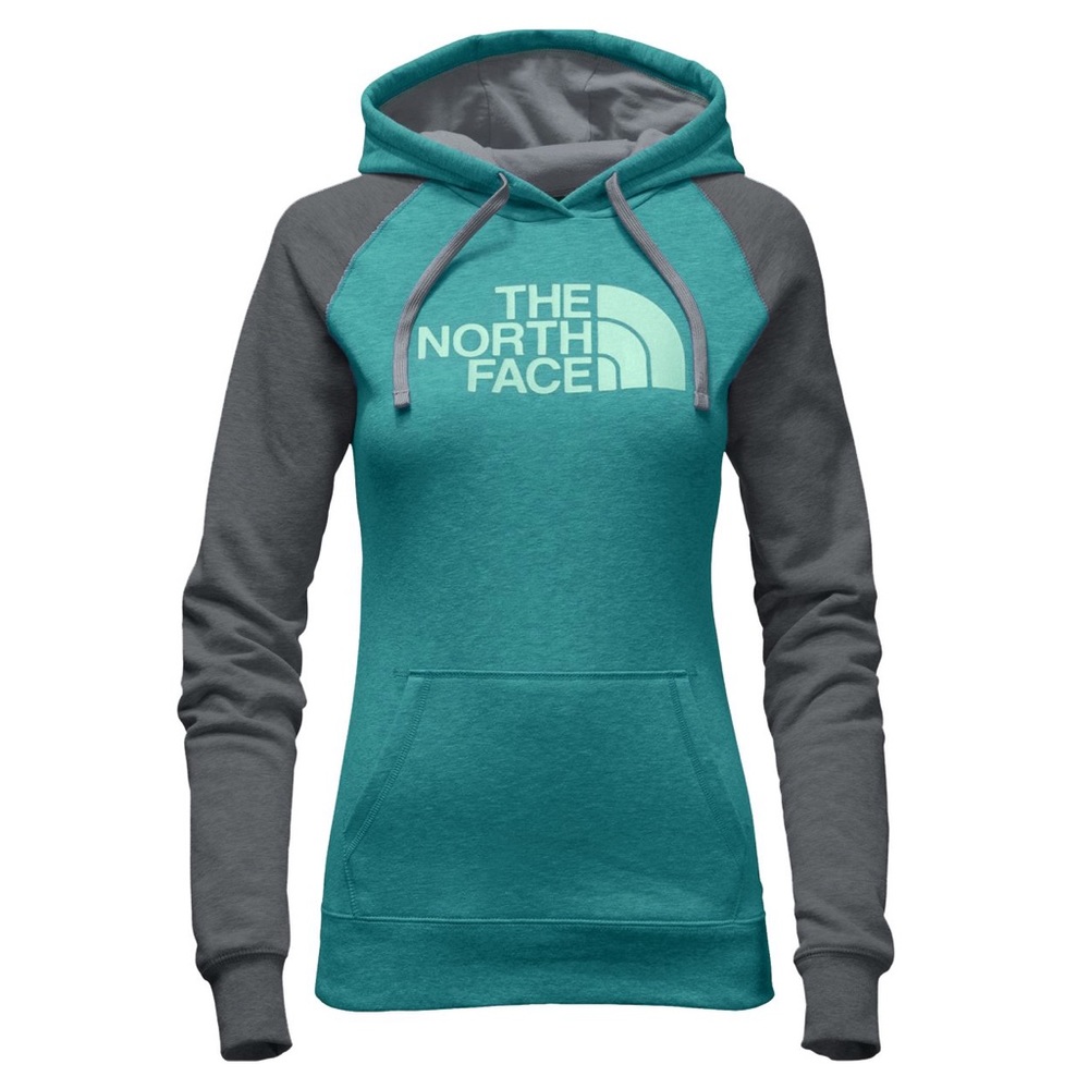 Women’s The North Face Half Dome Pullover Hoodie Sweathirt Blue and Gray